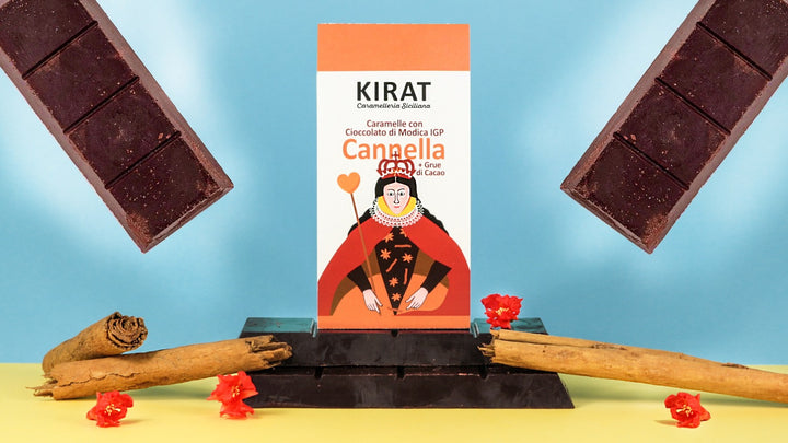 Caramelle con Cioccolato di Modica IGP, Grue di Cacao & Cannella da 100gr