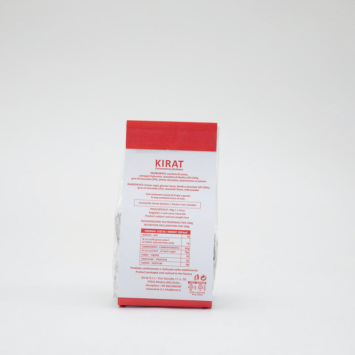 Caramelle con Cioccolato di Modica IGP, Grue di Cacao al Peperoncino da 100gr